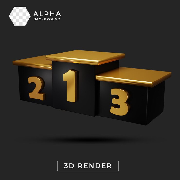 PSD rendering 3d du podium des gagnants