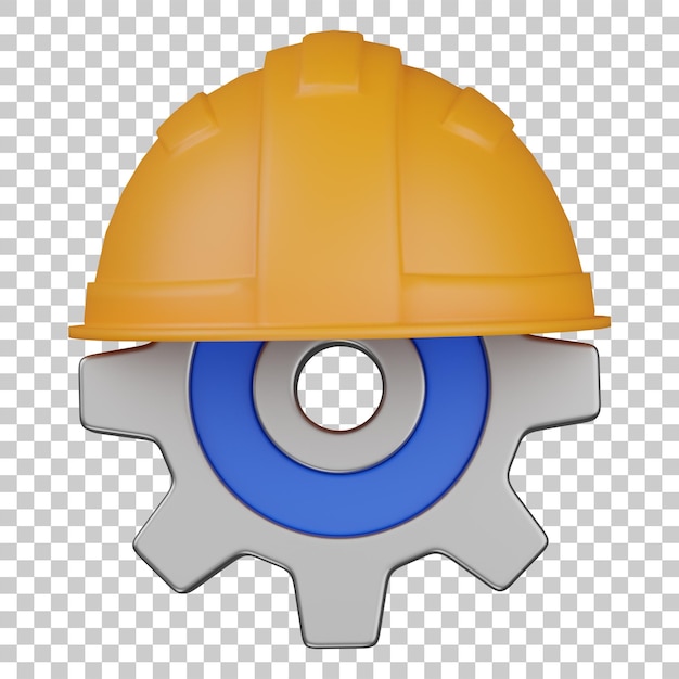 Rendering 3d Équipement de construction avec illustration de casque de sécurité