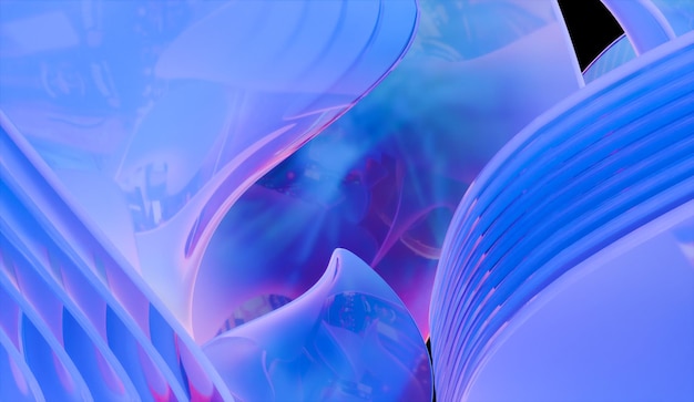 Rendering 3D fascinant d'un fond de verre irisant abstrait réalisé avec un logiciel 3D