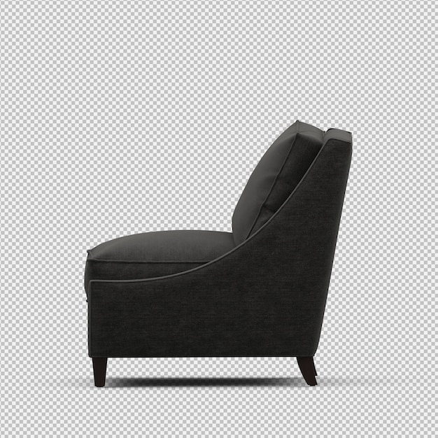 Rendering 3D d'un fauteuil isométrique