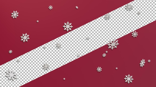 Rendering 3D fiocco di neve che cade trasparente