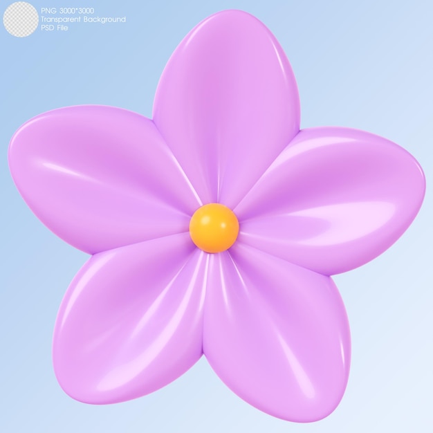 Rendering 3D Fleur violette isolée sur le fond