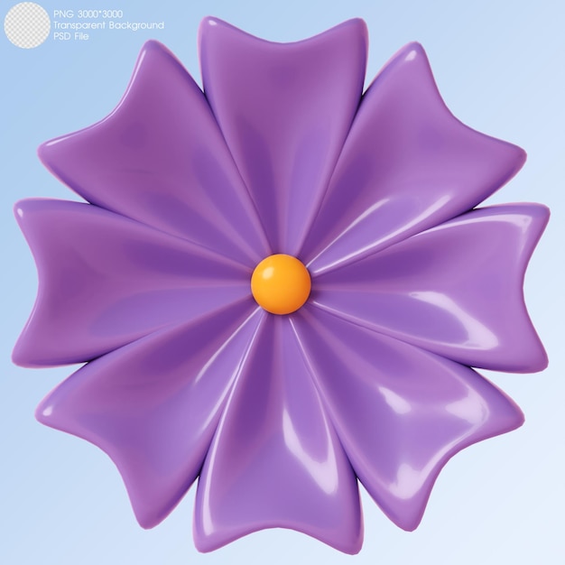 Rendering 3D Fleur violette isolée sur le fond