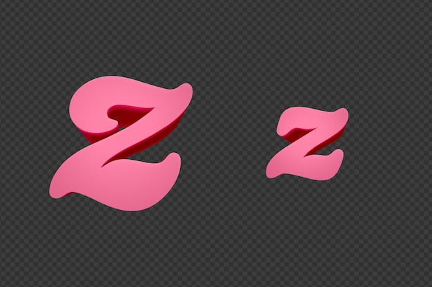rendering 3d Font in stile cartone animato lettere minuscole e maiuscole