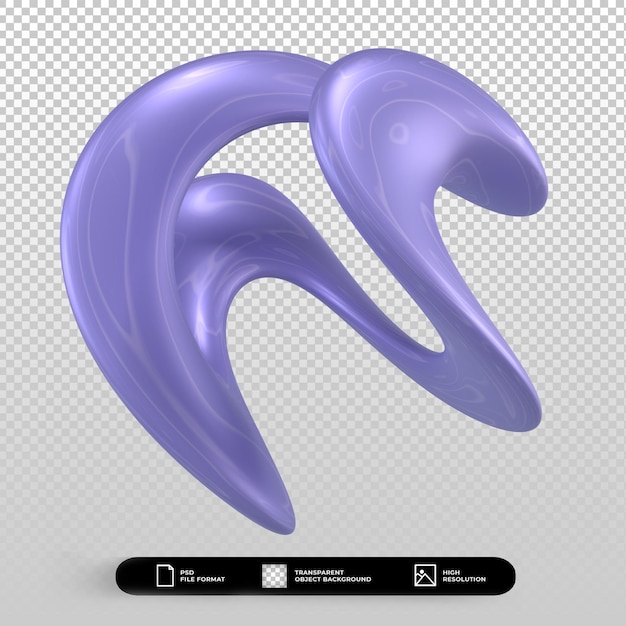 rendering 3d forma astratta blu metallico isolato