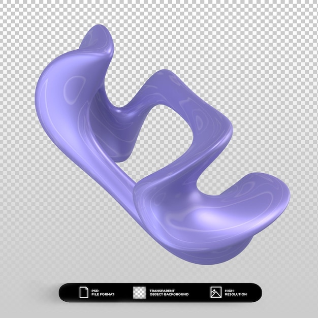 rendering 3d forma astratta blu metallico isolato