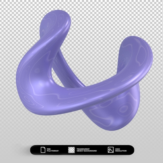 rendering 3d forma astratta blu metallico isolato