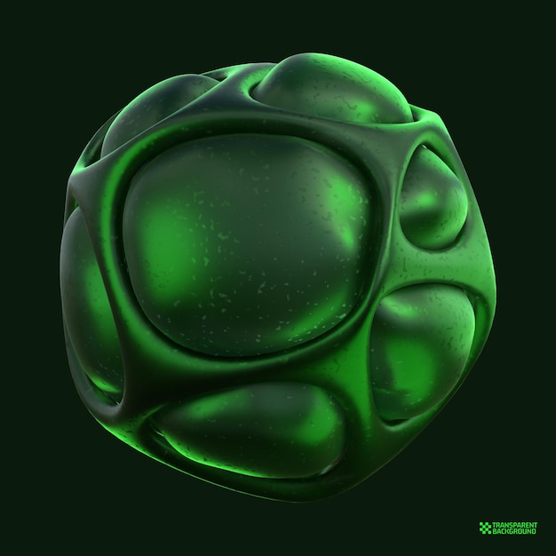 Rendering 3D Forma geometrica verde