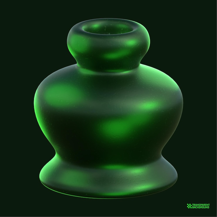 PSD rendering 3d forma geometrica verde