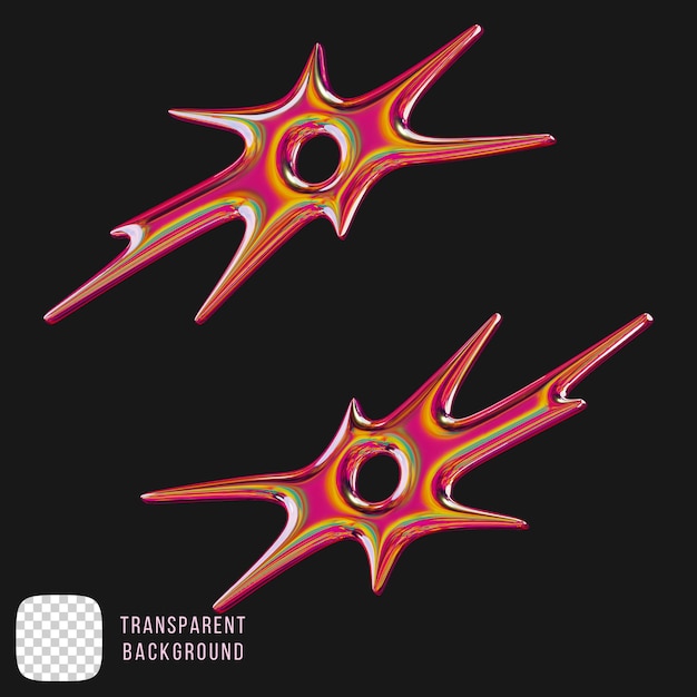 Rendering 3D de la forme tribale métallique de Psd