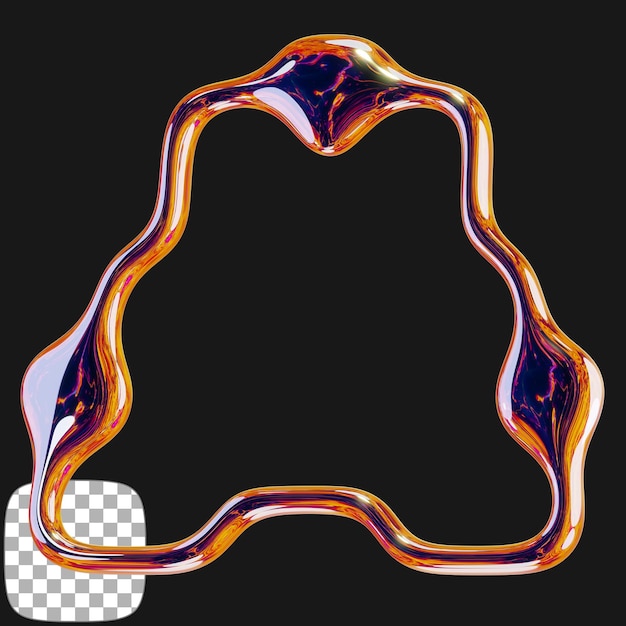 Rendering 3D geometrico astratto con effetto liquido lucido
