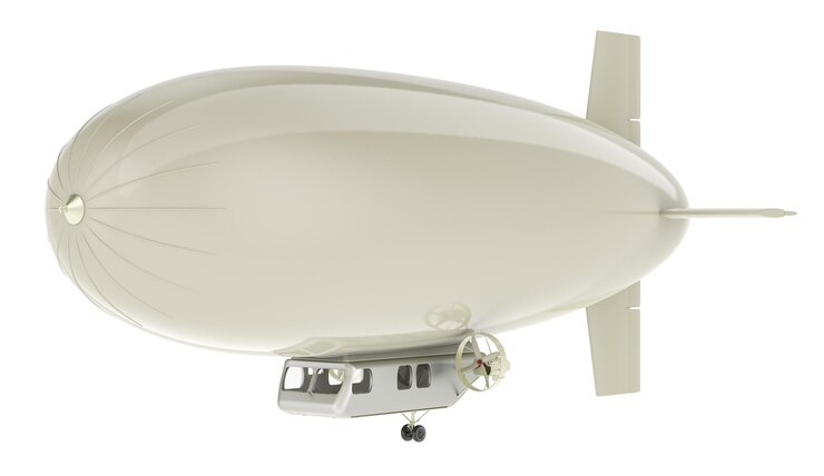 PSD rendering 3d de globo dirigible de aeronave aislado en un fondo transparente