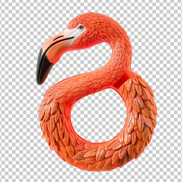rendering 3D gonfiabile flamingo rosa con sfondo trasparente
