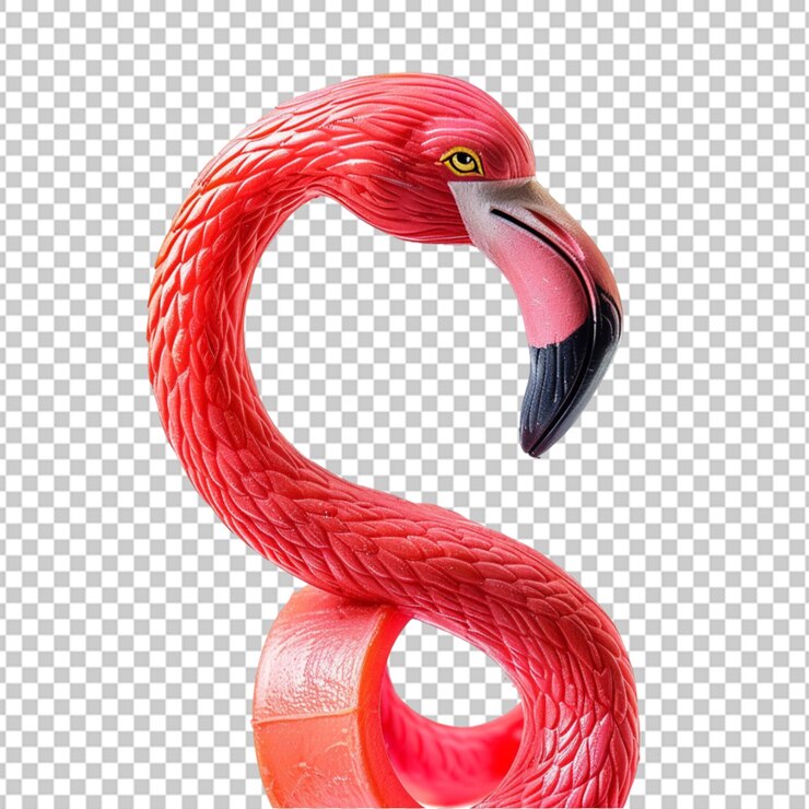 PSD rendering 3d gonfiabile flamingo rosa con sfondo trasparente