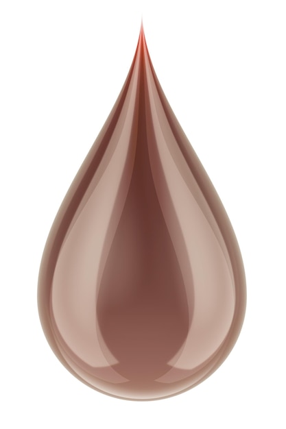 Rendering 3D de goutte de liquide brune isolée sur un fond transparent
