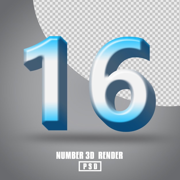 Rendering 3D gradiente bianco blu numero 16