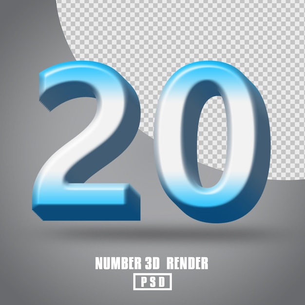 Rendering 3D gradiente bianco blu numero 20