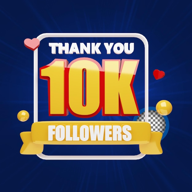 Rendering 3D grazie banner da 10k follower