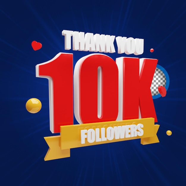 Rendering 3D grazie banner da 10k follower