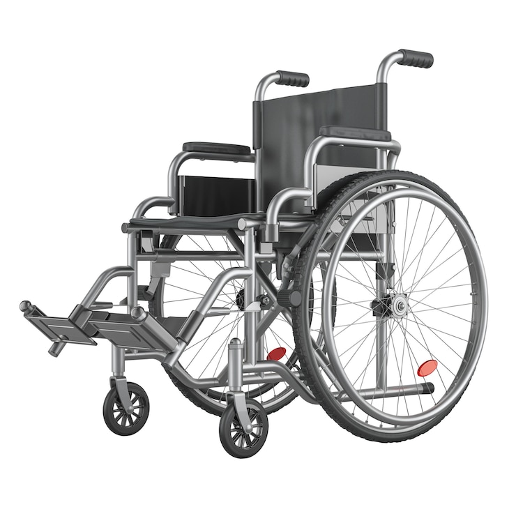 PSD rendering 3d de gros plan manuel en fauteuil roulant isolé sur un fond transparent