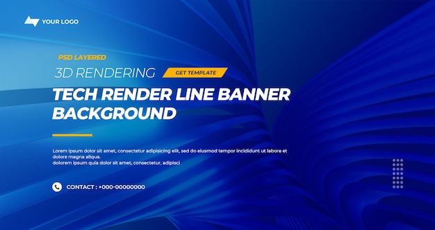 Rendering 3D hi-tech linee astratto sfondo strati banner