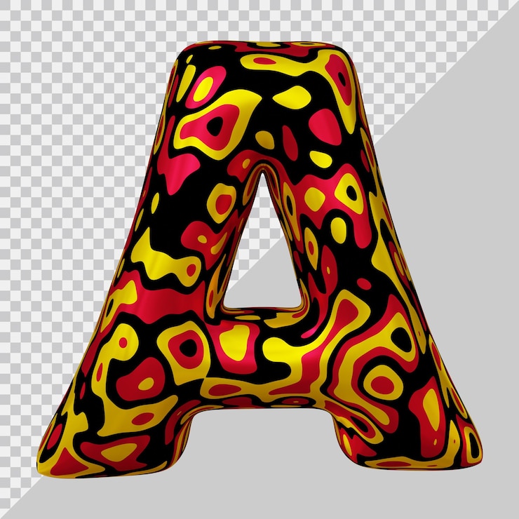 PSD rendering 3d huruf alfabet balon