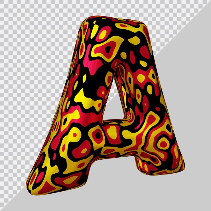 PSD rendering 3d huruf alfabet balon