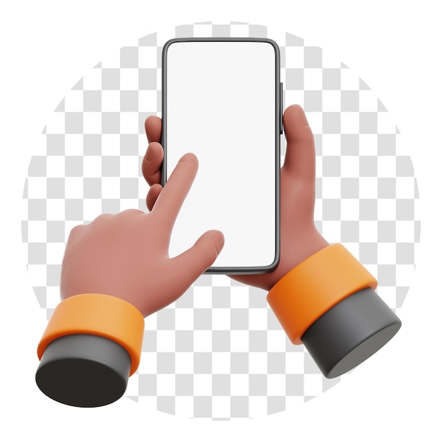 Rendering 3D Icona 3D Del Gesto Della Mano Dello Smartphone