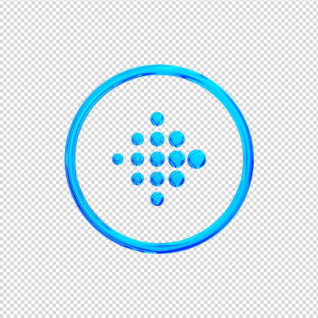 Rendering 3D Icona Fitbit blu lucido