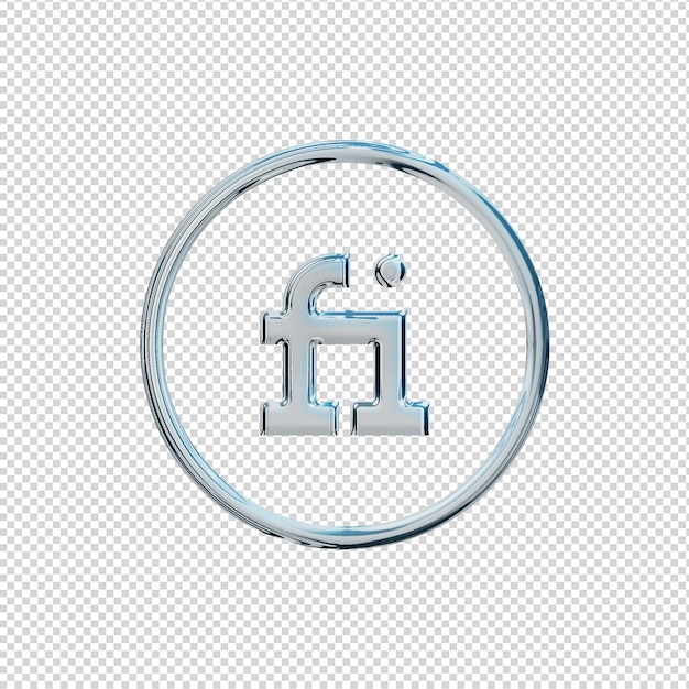 Rendering 3D Icona Fiverr Cromo Lucido