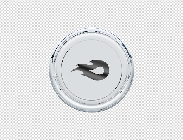 Rendering 3D Icona Mediafire Argento Lucido