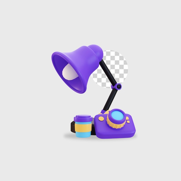 Rendering 3D icona megafono