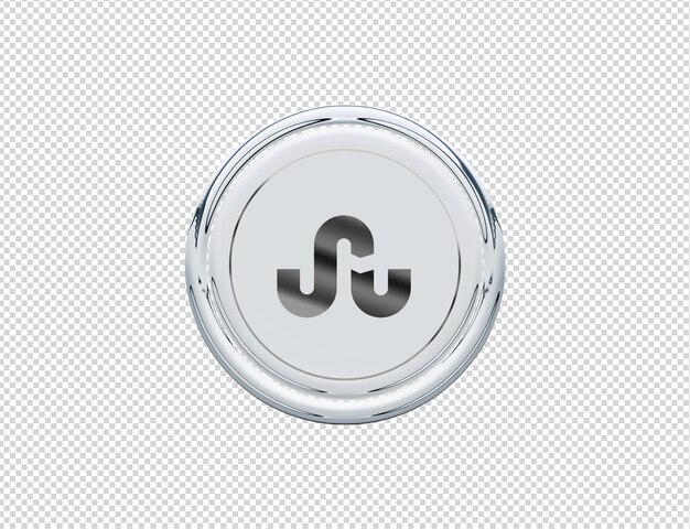 Rendering 3D Icona Stumbleupon Argento Lucido