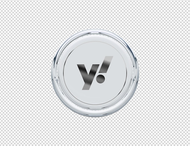 Rendering 3D Icona Yelp Argento lucido