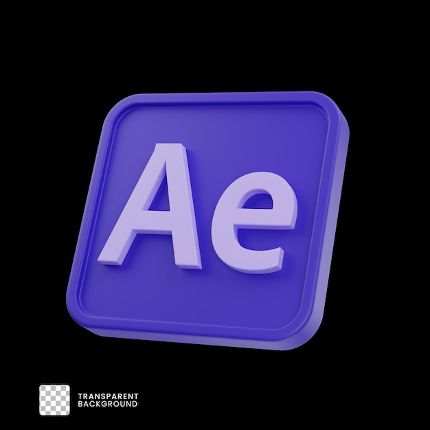 Rendering 3D de l'icône d'Adobe After Effects