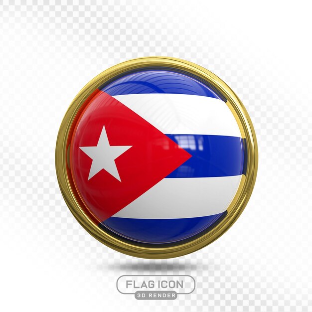 Rendering 3D de l'icône du drapeau de Cuba