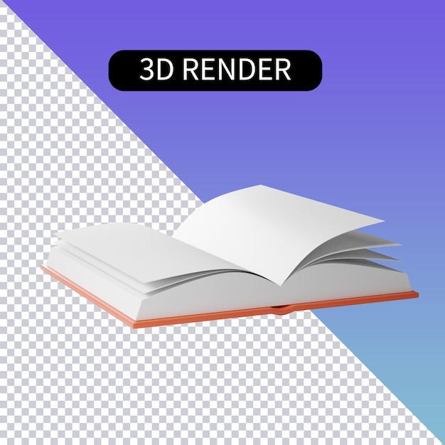 Rendering 3D Icone isolate sulla lettura di libri
