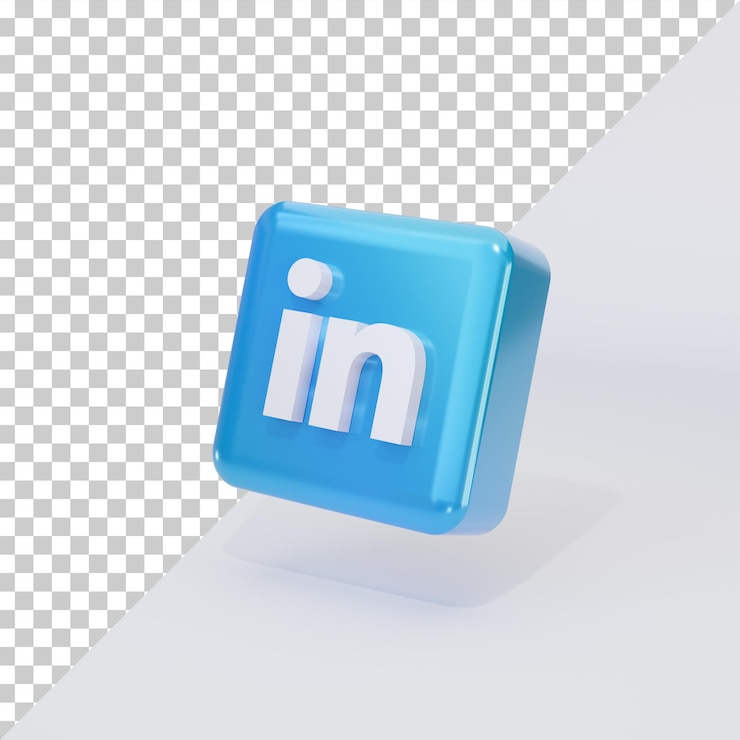 PSD rendering 3d de l'icône des médias sociaux du logo linkedin