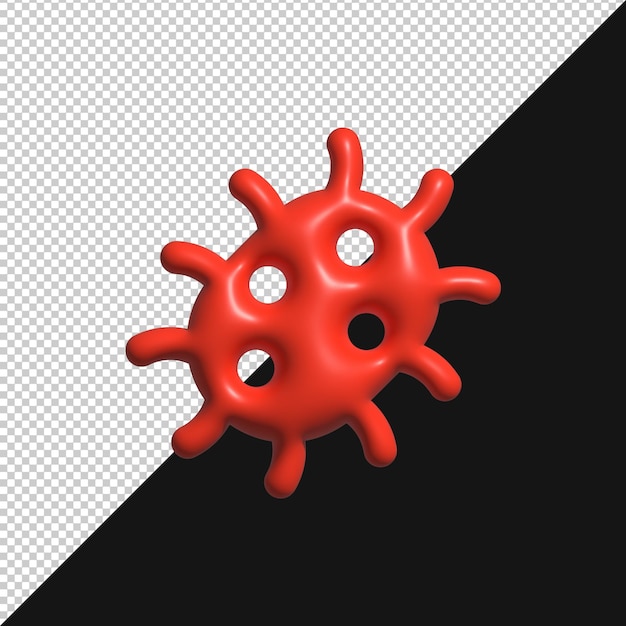 Rendering 3D d'une icône de virus rouge