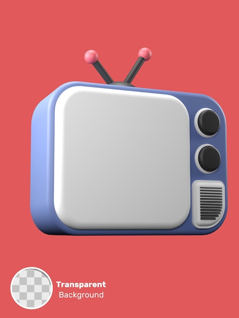Rendering 3D d'une illustration télévisée isométrique Objet sur un fond transparent
