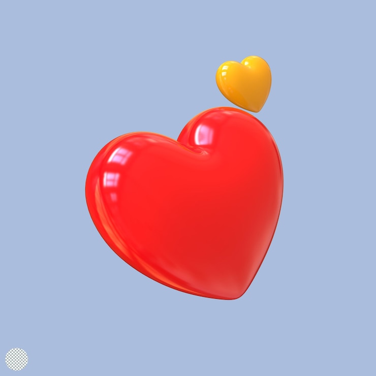 PSD rendering 3d illustrazione a forma di cuori rossi per il segno romantico di san valentino