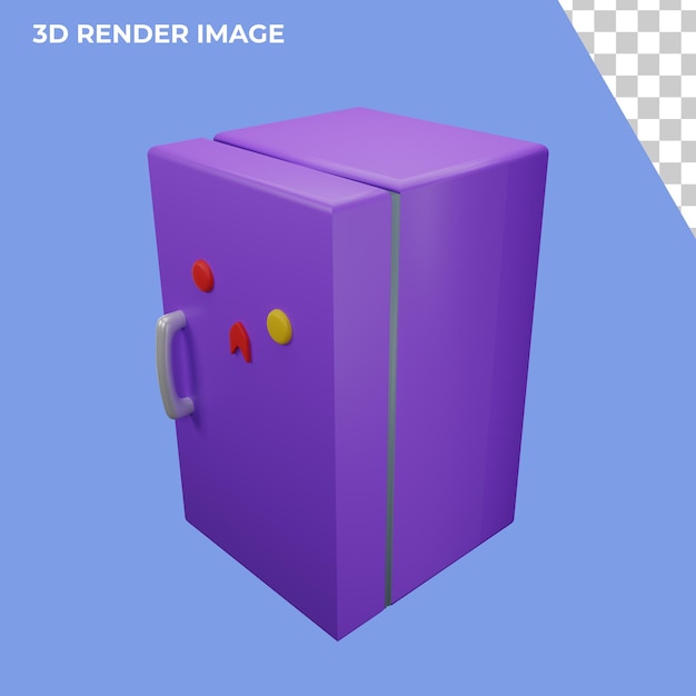 Rendering 3D Illustrazione del design dell'icona del frigorifero