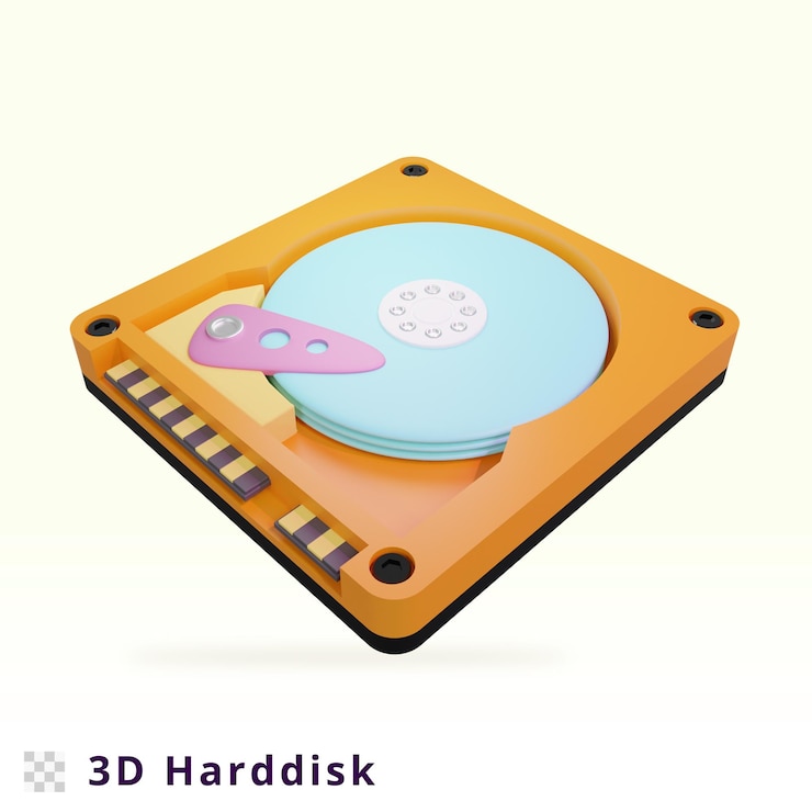 PSD rendering 3d illustrazione del disco rigido