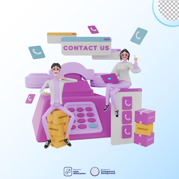 rendering 3d Illustrazione del team di marketing