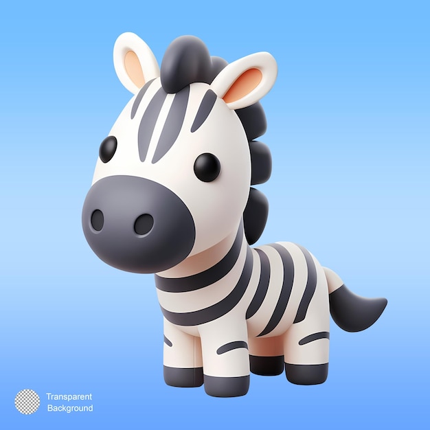 Rendering 3D in stile cartone animato di zebra giocattolo