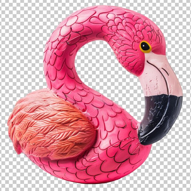 Rendering 3D inflable de color rosa flamenco con fondo transparente
