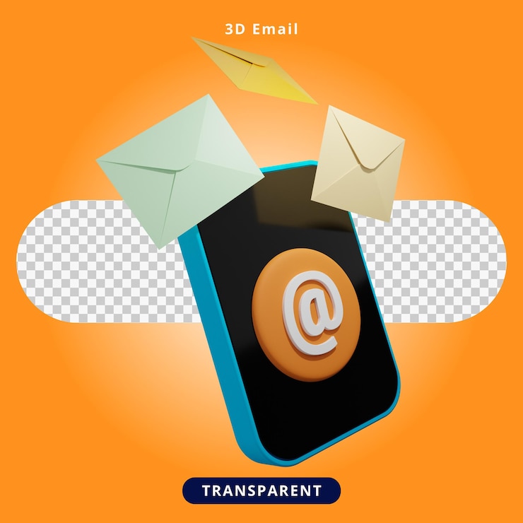 PSD rendering 3d invia e-mail illustration