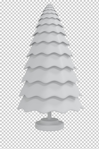 Rendering 3D isolato albero di Natale bianco