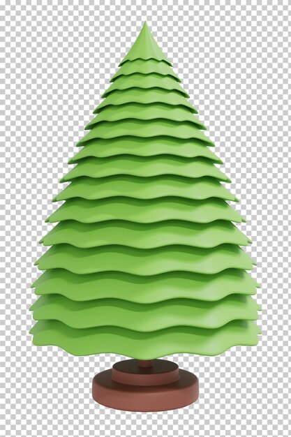 Rendering 3D isolato albero di Natale