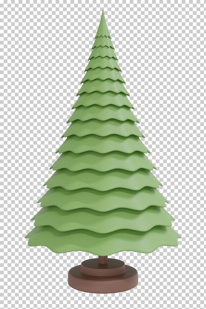 Rendering 3D isolato albero di Natale